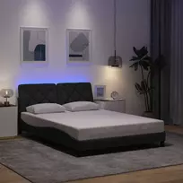 Lova Lovos rėmas su LED be čiužinio, tamsiai pilkas, 140x200 cm