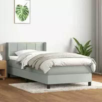 Box Spring Lova su čiužiniu Šviesiai pilka 90x210 cm Velvet