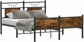 Lova Lovos rėmas be čiužinio, dūminio ąžuolo, 140x190cm, mediena