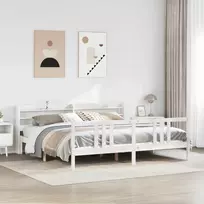 Lova Lovos rėmas su galvūgaliu be čiužinio, baltas, 200x200cm