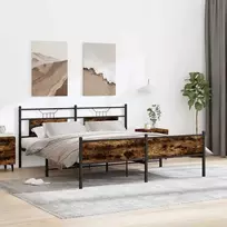 Lova Lovos rėmas be čiužinio, dūminio ąžuolo, 160x200cm, metalas