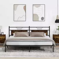 Lova Lovos rėmas be čiužinio, dūminio ąžuolo, 200x200 cm, mediena