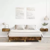Lova Lovos rėmas be čiužinio, dūminio ąžuolo, 150x200cm, mediena