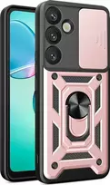 Hurtel Hybrid Armor Camshield Samsung Galaxy S25 Plus – dėklas telefonui rožinės spalvos
