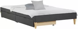 Homestyle4U Paminkštinta lova, 95x32x210 cm, pilka