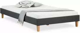 Lova Homestyle4U Lovos rėmas, aptrauktas dvigubas futonas, 124x203x29.5 cm, pilka