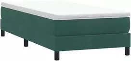Box Spring Lova be čiužinio Tamsiai žalia 80x210 cm aksomas