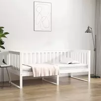Dieninė lova be čiužinio Balta 100x200 cm medžio masyvo pušis