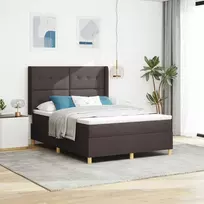 Kiemas lova su čiužiniu Tamsiai rudas 140 x 190 cm audinys