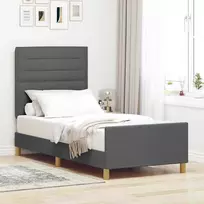 Lova Lovos rėmas su galvūgalio Tamsiai pilka 90 x 200 cm audinys