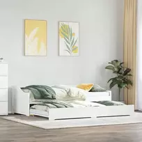 Lova Kušetė su kušete be čiužinio "IRUN" Balta 90x200 cm