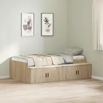 Lova Lovos rėmas Sonoma ąžuolas 90 x 200 cm Apdirbta mediena