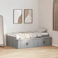 Lova Lovos rėmas Pilkas Sonoma 90 x 200 cm Apdirbta mediena