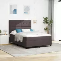 Kiemas lova su čiužiniu Tamsiai rudas 160 x 200 cm audinys