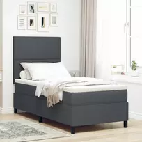 LED Čiužinio Lova Tamsiai pilka ir balta 90 x 200 cm