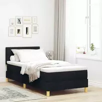 Kiemas lova su pagalve su galvūgalio Juoda 90 x 200 cm audinys