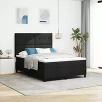 Kiemas lova su čiužiniu Juoda 140 x 200 cm audinys