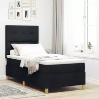 Kiemas lova su čiužiniu su galvūgalio Juoda 90 x 200 cm audinys