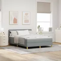 LED Čiužinio Lova Šviesiai pilka 140 x 190 cm audinys