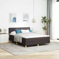 LED Čiužinio Lova Tamsiai rudas 140 x 190 cm audinys