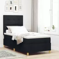 LED Čiužinio Lova su čiužiniu Juoda 90 x 200 cm audinys