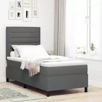 Kiemas lova su čiužiniu Tamsiai pilka 90 x 200 cm audinys