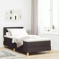 Kiemas lova su pagalve Tamsiai rudas 80 x 200 cm audinys
