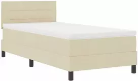 Kiemas lova su čiužiniu su LED Kreminė 90 x 190 cm audinys