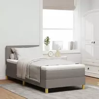 LED Čiužinio Lova su LED juostelėmis Taupe 90 x 190 cm audinys