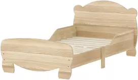 AIYAPLAY vaikiška lova 143,5 x 80 cm, namelio formos lova iš medžio masyvo, paauglių lova su apsauga nuo iškritimo, žaidimų lova, atlaikanti iki 80 kg, viengulė lova su lokiuko dizainu vaiko kambariui, natūralios medienos spalvos