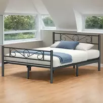 Songmics Vasagle Lova 140 x 190 cm, svečių lova, dvigulė metalinė lova