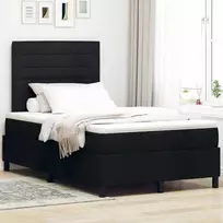 Kiemas lova su čiužiniu Juoda 120 x 190 cm audinys