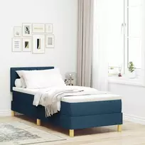 Kiemas lova su pagalve su galvūgalio Mėlyna 80 x 200 cm audinys
