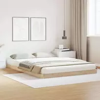 Lova Grindų lovos rėmas Natūrali 160 x 220 cm Kietos pušies mediena