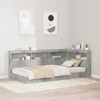 Knygų spinta lova Betono pilka 75 x 190 cm Apdirbta mediena