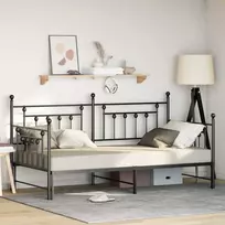 Lova Dienos lovos rėmas Juoda 90 x 200 cm Plienas