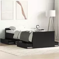 Lova Lovos rėmas Juodas ąžuolas 193 x 78 x 50 cm Apdirbta mediena