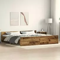 Lova Lovos rėmas Senovinis medis 203 x 203 x 50 cm Apdirbta mediena