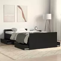 Lova Lovos rėmas Juodas ąžuolas 193 x 93 x 50 cm Apdirbta mediena
