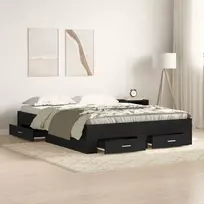 Lova Lovos rėmas Juodas ąžuolas 160 x 200 cm Apdirbta mediena