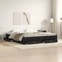 Lova Lovos rėmas Juodas ąžuolas 180 x 200 cm Apdirbta mediena