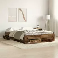 Lova Lovos rėmas Senovinis medis 135 x 190 cm Apdirbta mediena