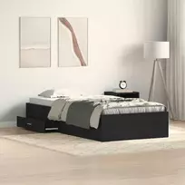 Lova Lovos rėmas Juodas ąžuolas 90 x 200 cm Apdirbta mediena
