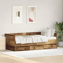 Dienos lova Senovinis medis 90 x 190 cm Apdirbta mediena