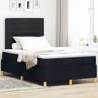 Kiemas lova su čiužiniu Juoda 120 x 190 cm audinys
