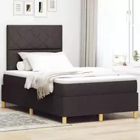 Kiemas lova su čiužiniu Tamsiai rudas 120 x 200 cm audinys