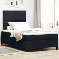 Kiemas lova su čiužiniu su LED Juoda 120 x 200 cm audinys