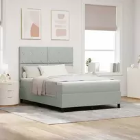 LED Čiužinio Lova Šviesiai pilka 140 x 190 cm Aksomas