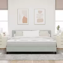 LED Čiužinio Lova Šviesiai pilka 180 x 200 cm Aksomas