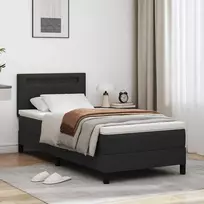 Kiemas lova su čiužiniu Juoda 100 x 200 cm Dirbtinė oda